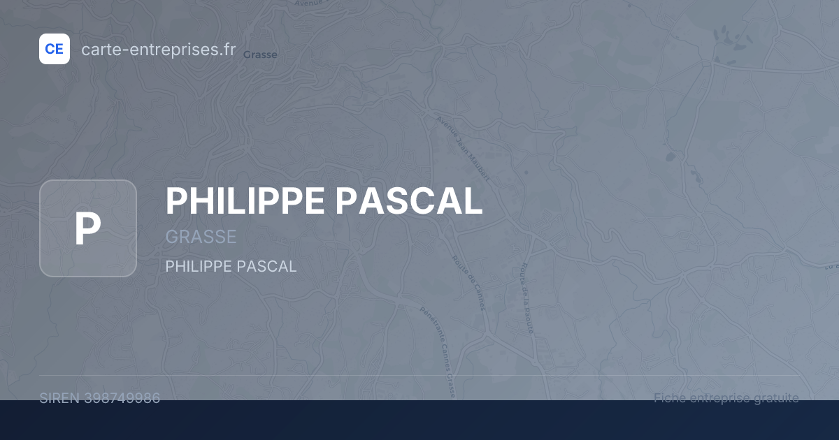 PHILIPPE PASCAL — 398749986 — fiche entreprise
