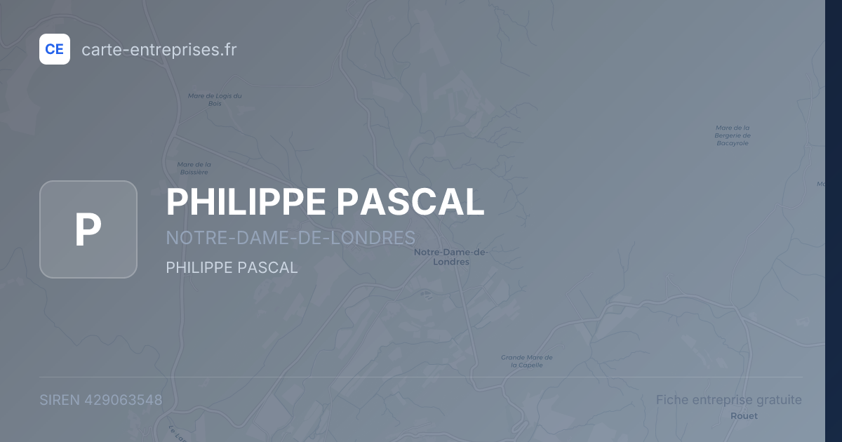 PHILIPPE PASCAL — 429063548 — fiche entreprise