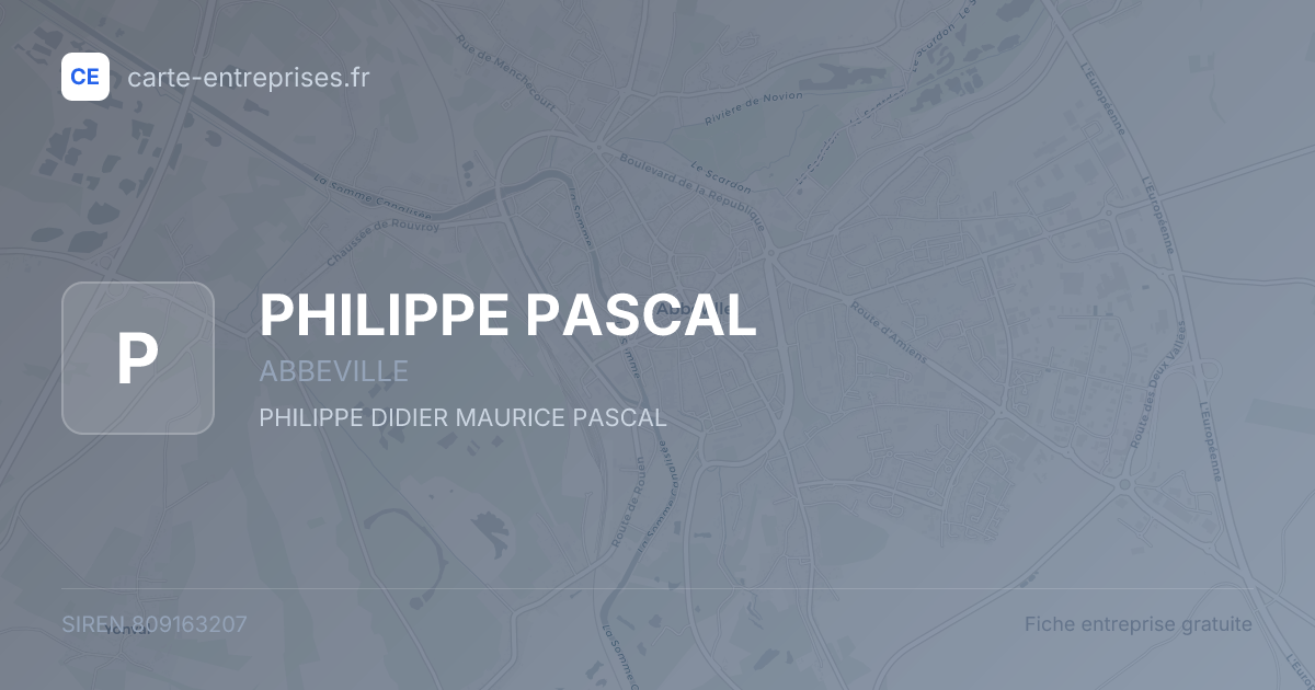 PHILIPPE PASCAL — 809163207 — fiche entreprise
