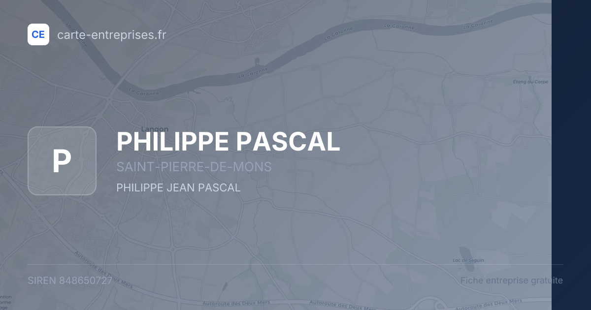 PHILIPPE PASCAL — 848650727 — fiche entreprise
