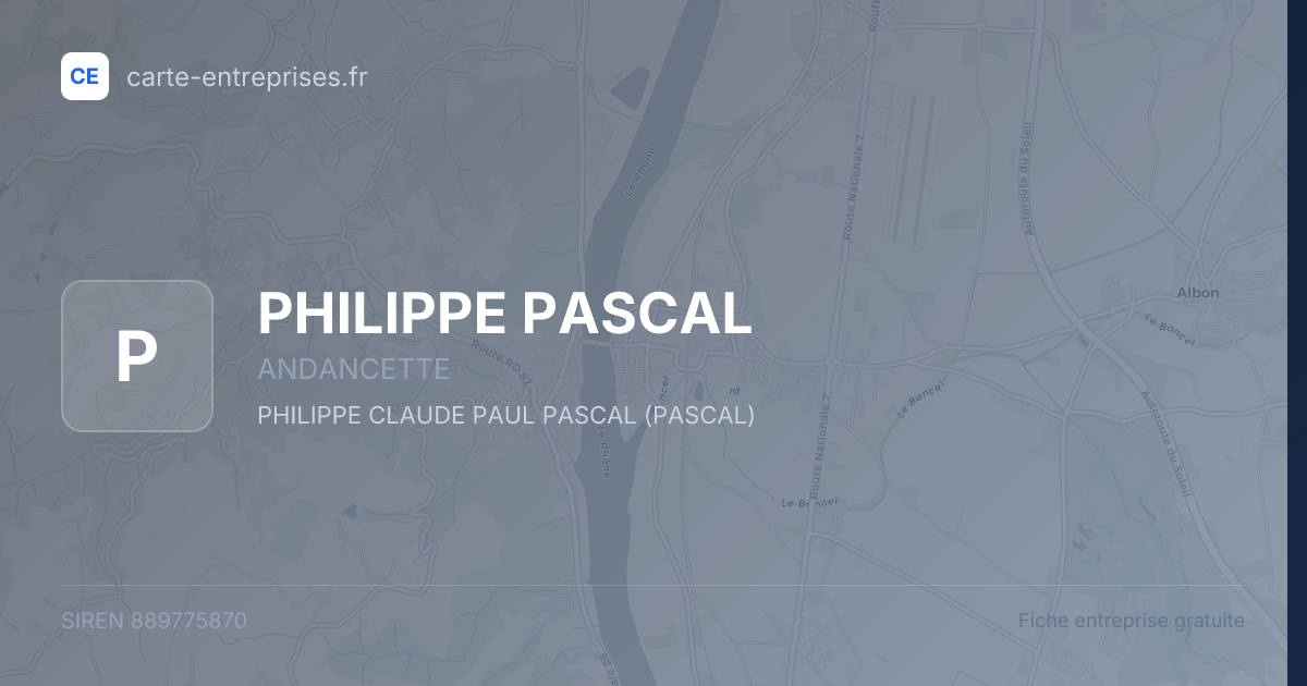PHILIPPE PASCAL — 889775870 — fiche entreprise