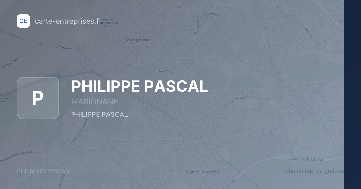 PHILIPPE PASCAL — 902526250 — fiche entreprise