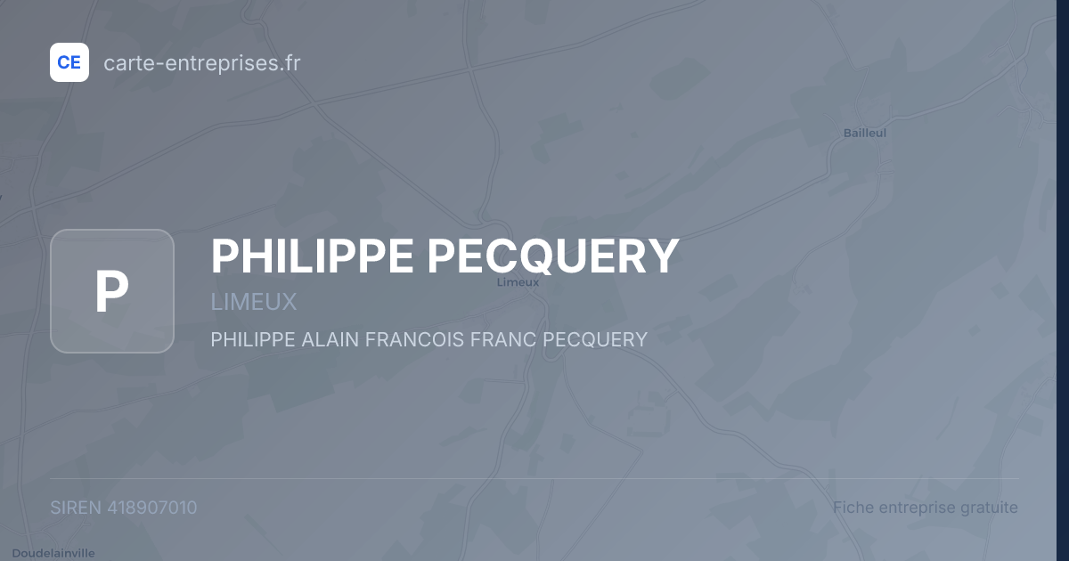 PHILIPPE PECQUERY — 418907010 — fiche entreprise