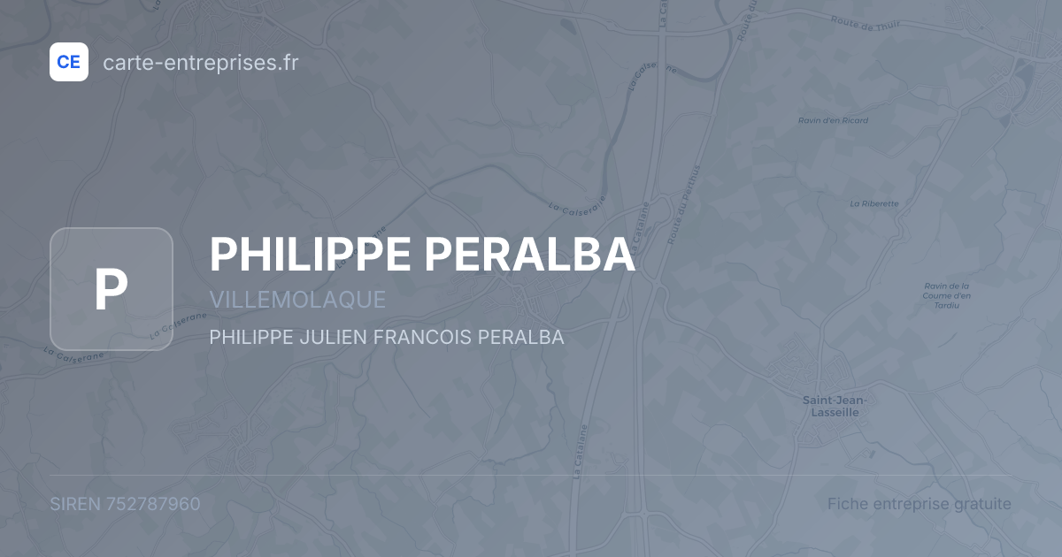 PHILIPPE PERALBA — 752787960 — fiche entreprise