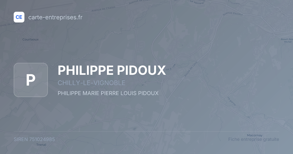 PHILIPPE PIDOUX — 751024985 — fiche entreprise