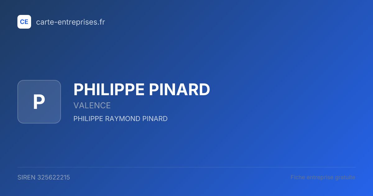 PHILIPPE PINARD — 325622215 — fiche entreprise