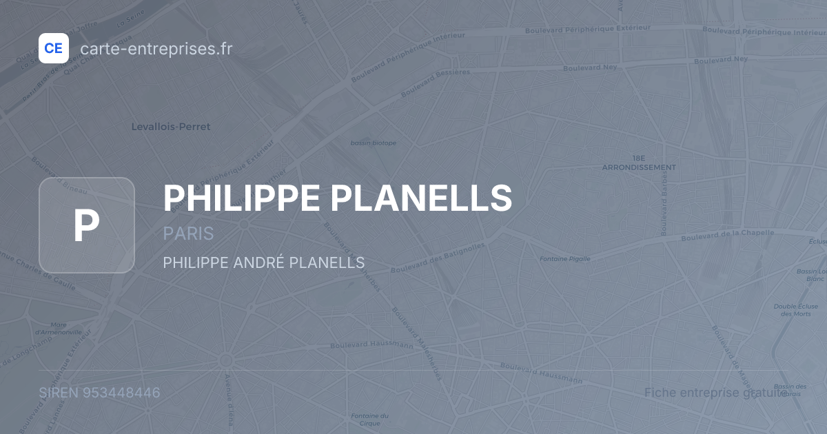PHILIPPE PLANELLS — 953448446 — fiche entreprise