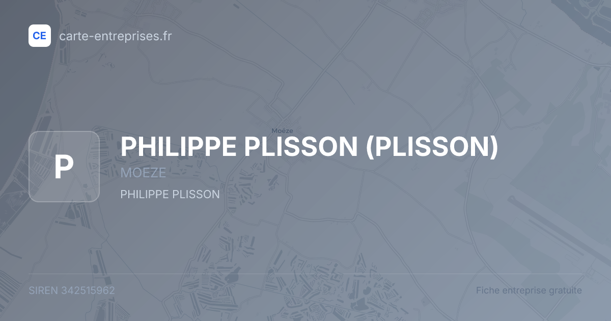 PHILIPPE PLISSON (PLISSON) — 342515962 — fiche entreprise