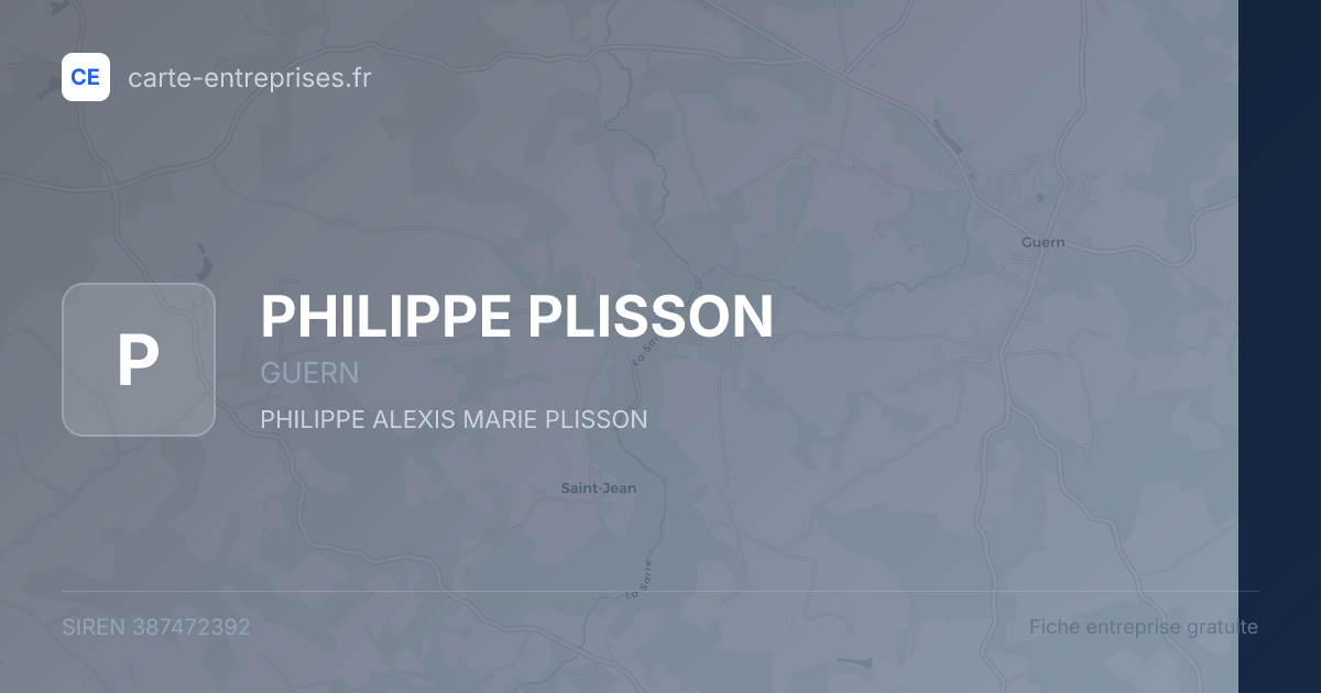 PHILIPPE PLISSON — 387472392 — fiche entreprise