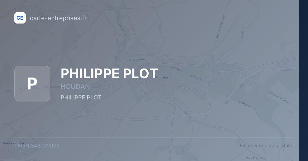 PHILIPPE PLOT — 348002908 — fiche entreprise