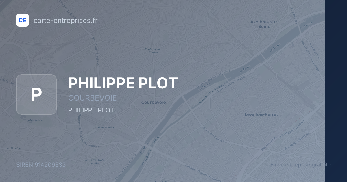 PHILIPPE PLOT — 914209333 — fiche entreprise