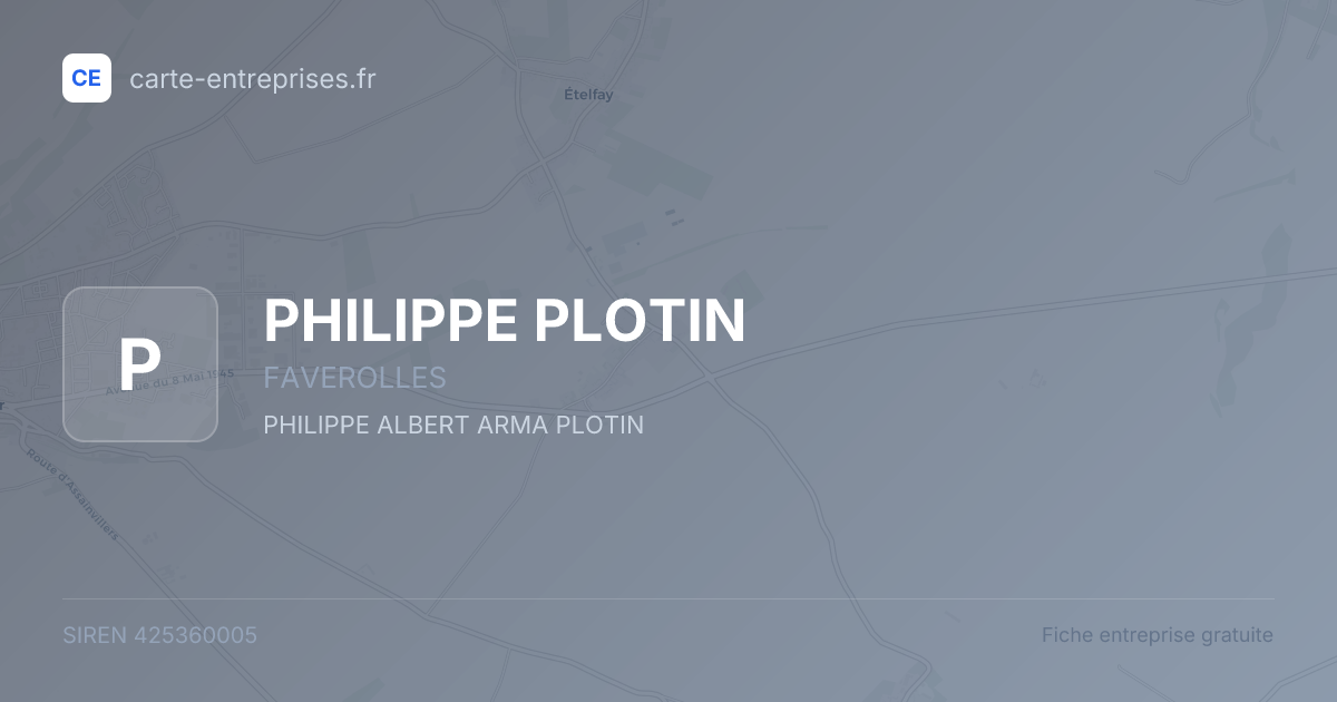 PHILIPPE PLOTIN — 425360005 — fiche entreprise