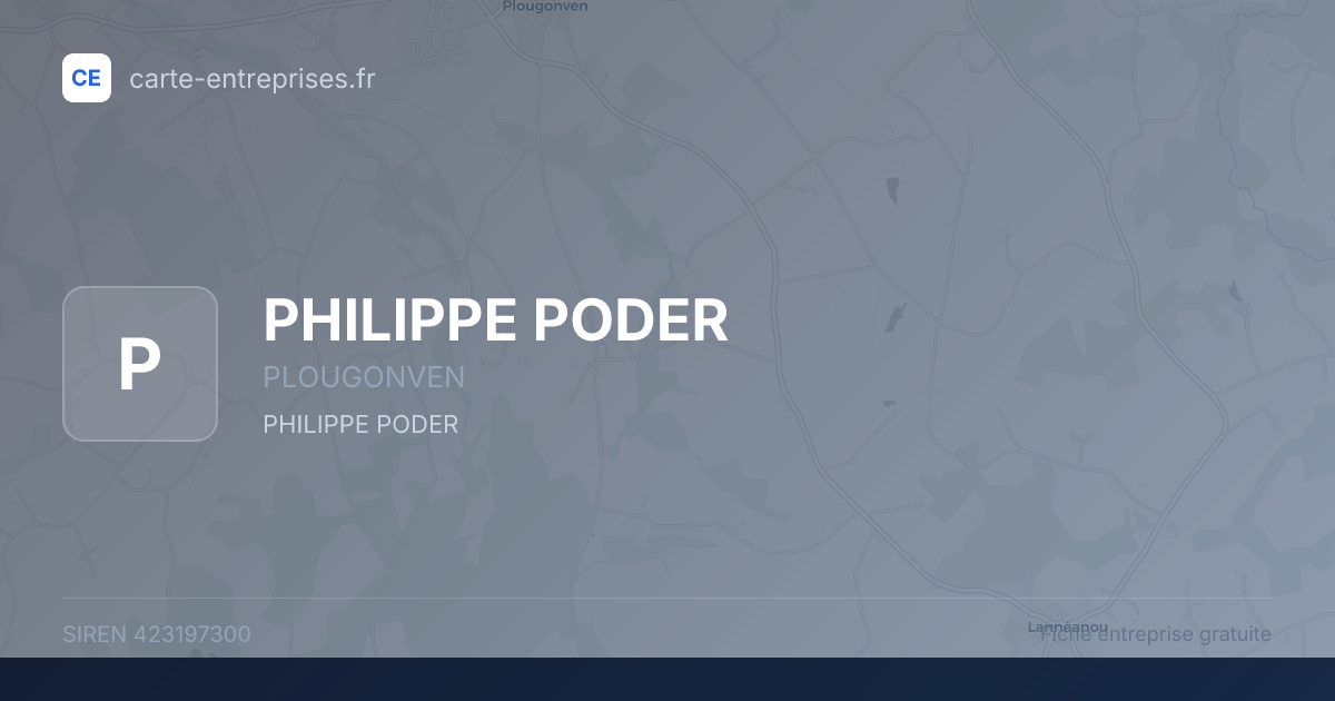 PHILIPPE PODER — 423197300 — fiche entreprise