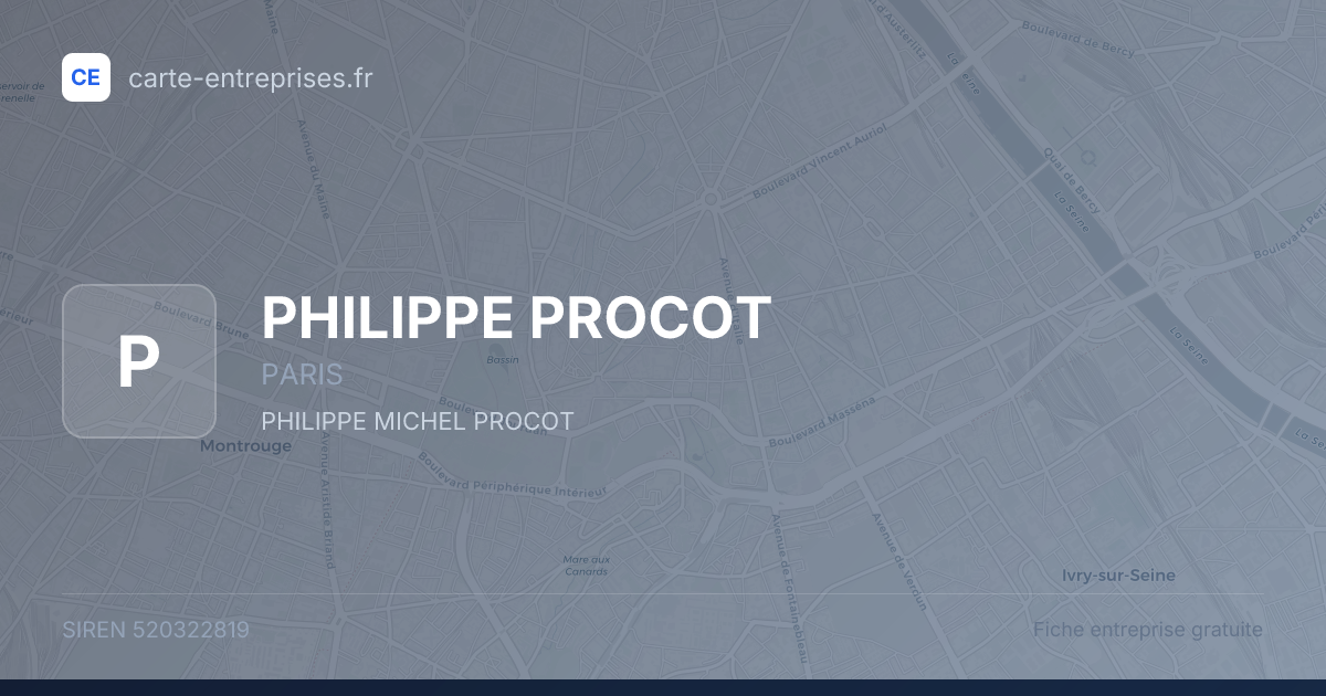 PHILIPPE PROCOT — 520322819 — fiche entreprise