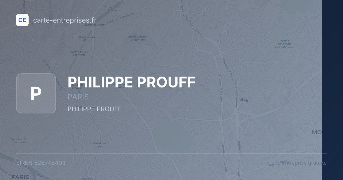 PHILIPPE PROUFF — 528748403 — fiche entreprise