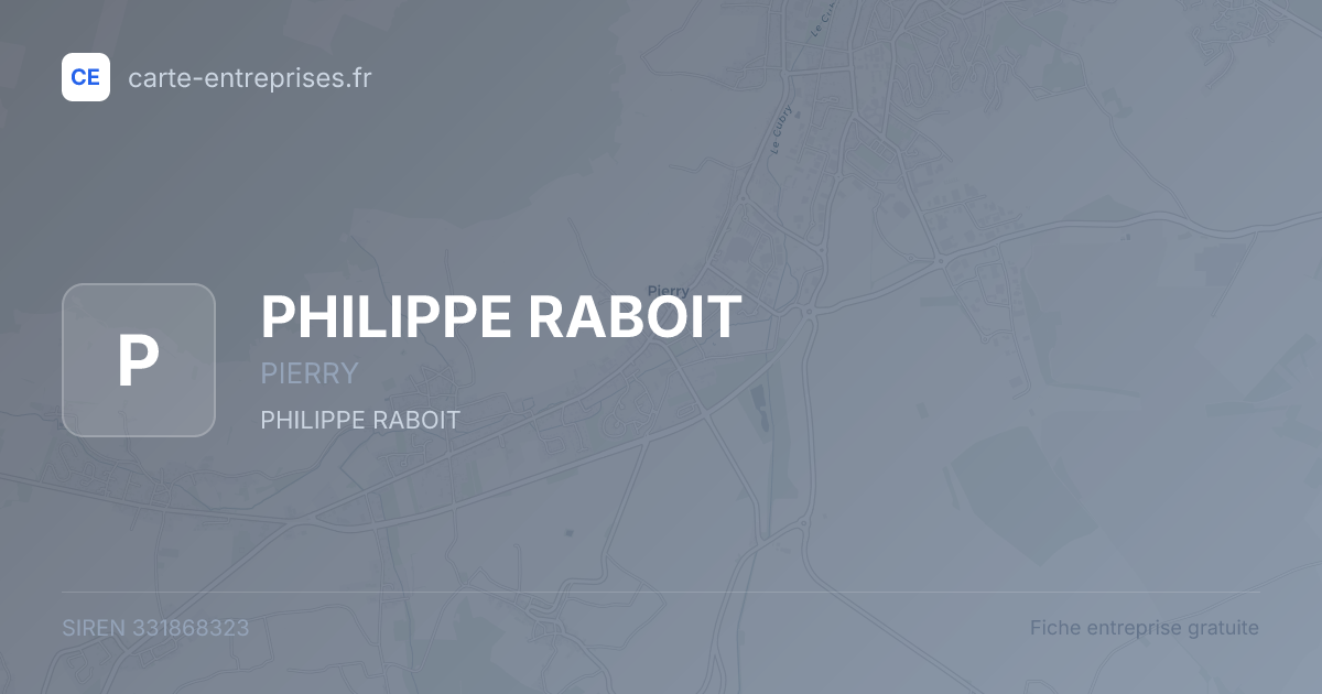 PHILIPPE RABOIT — 331868323 — fiche entreprise