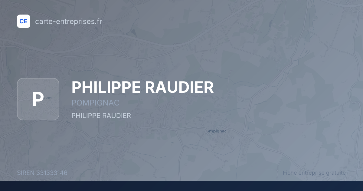 PHILIPPE RAUDIER — 331333146 — fiche entreprise