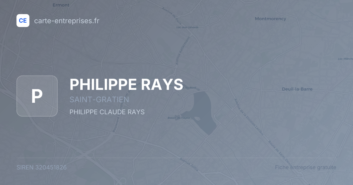 PHILIPPE RAYS — 320451826 — fiche entreprise