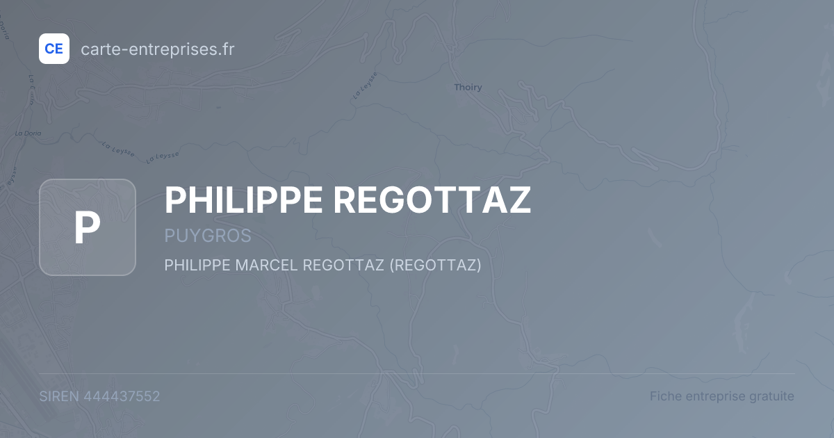 PHILIPPE REGOTTAZ — 444437552 — fiche entreprise