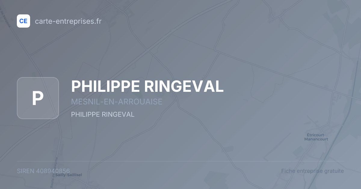 PHILIPPE RINGEVAL — 408940856 — fiche entreprise