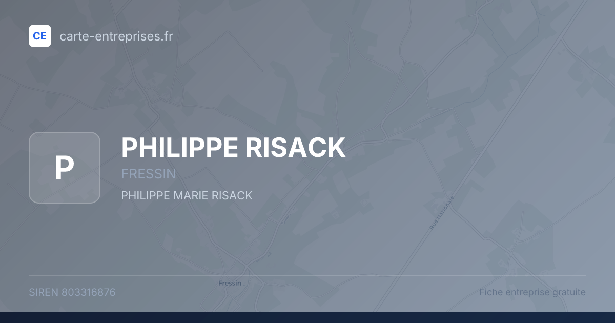 PHILIPPE RISACK — 803316876 — fiche entreprise