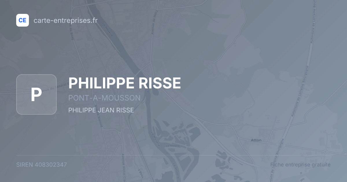 PHILIPPE RISSE — 408302347 — fiche entreprise