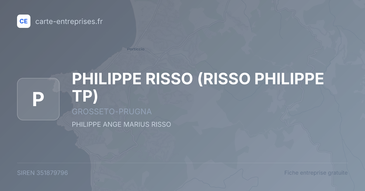 PHILIPPE RISSO (RISSO PHILIPPE TP) — 351879796 — fiche entreprise