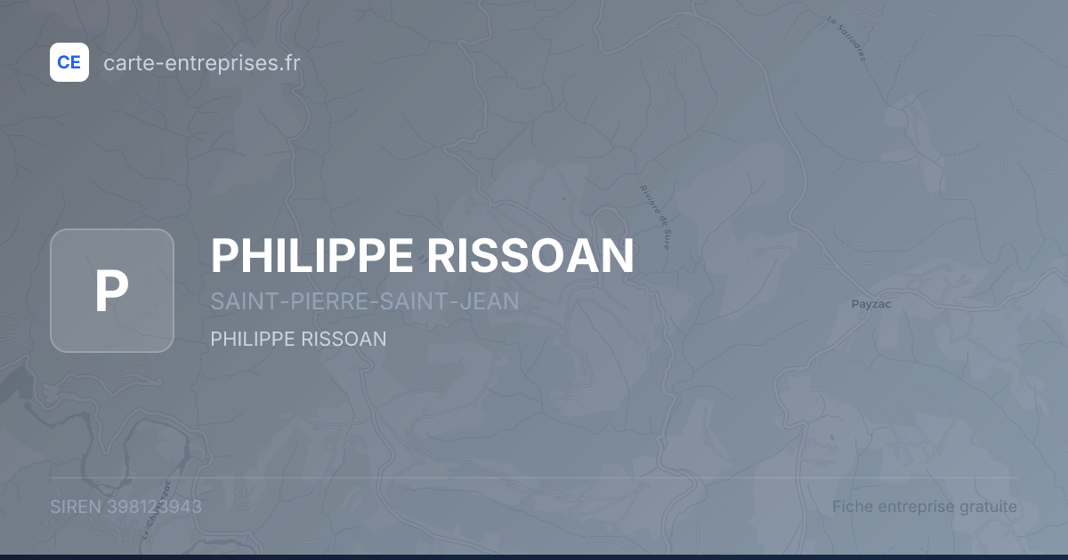 PHILIPPE RISSOAN — 398123943 — fiche entreprise