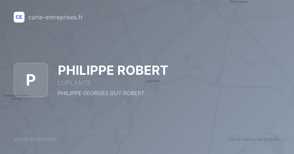 PHILIPPE ROBERT — 353024359 — fiche entreprise