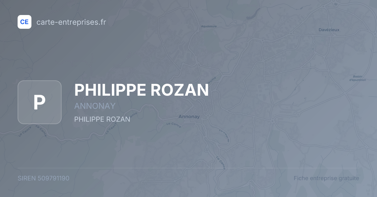 PHILIPPE ROZAN — 509791190 — fiche entreprise