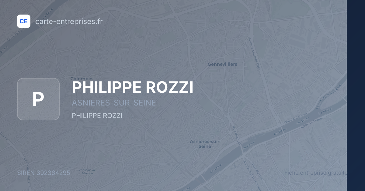 PHILIPPE ROZZI — 392364295 — fiche entreprise