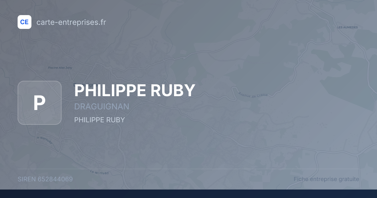 PHILIPPE RUBY — 652844069 — fiche entreprise