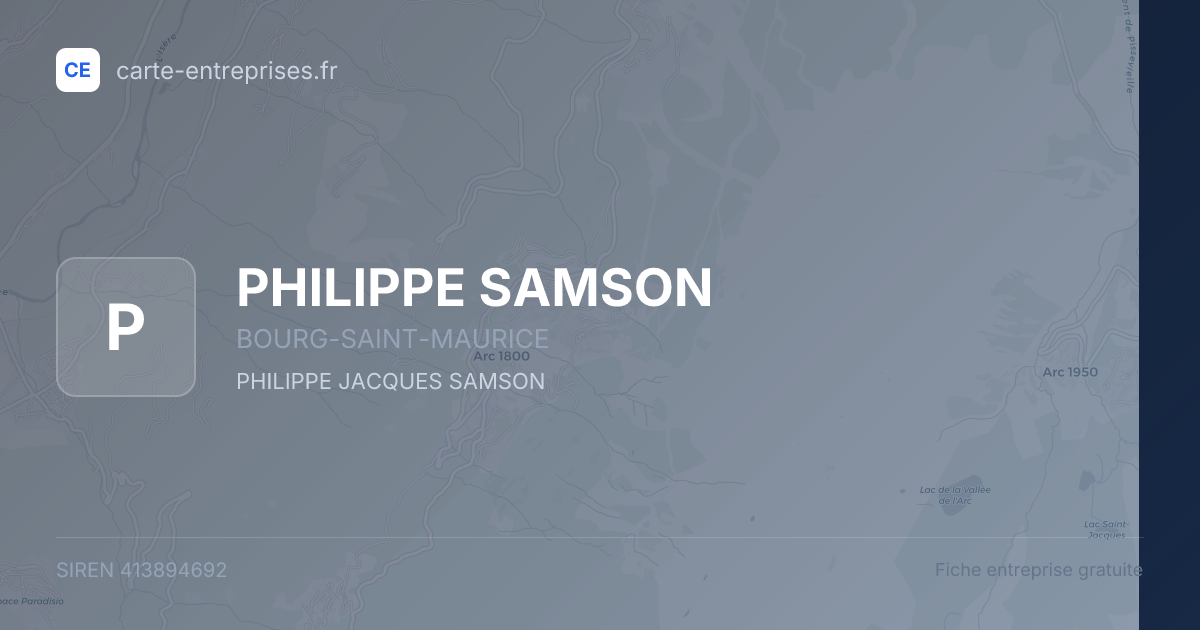 PHILIPPE SAMSON — 413894692 — fiche entreprise