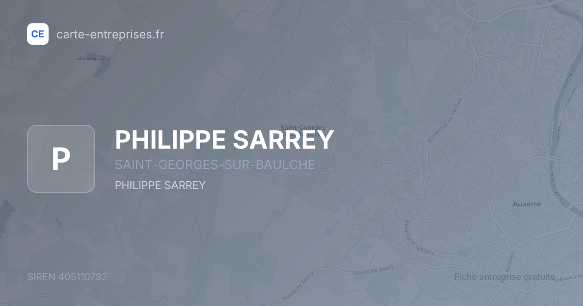 PHILIPPE SARREY — 405110792 — fiche entreprise