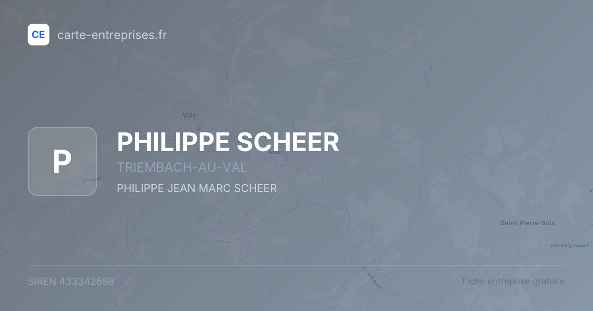 PHILIPPE SCHEER — 433342698 — fiche entreprise