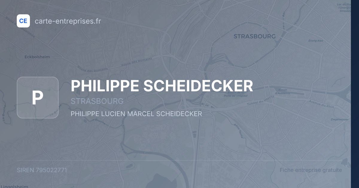 PHILIPPE SCHEIDECKER — 795022771 — fiche entreprise