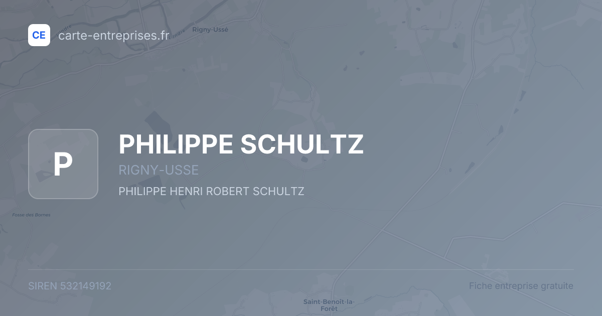 PHILIPPE SCHULTZ — 532149192 — fiche entreprise