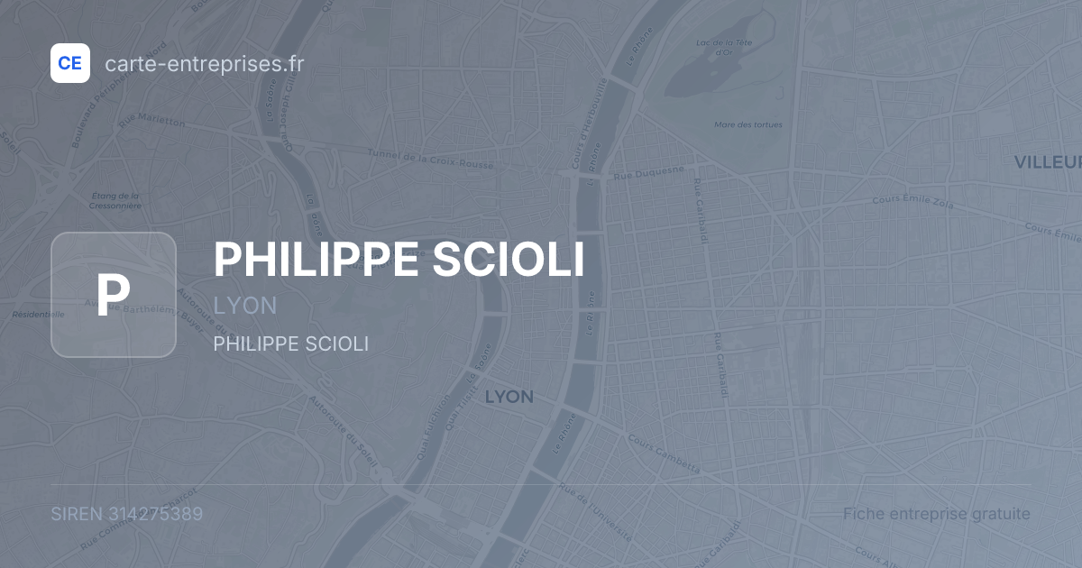 PHILIPPE SCIOLI — 314275389 — fiche entreprise