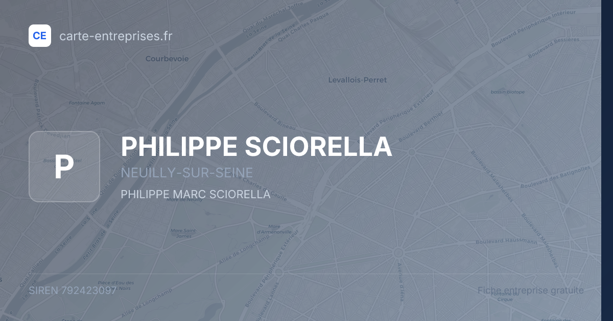 PHILIPPE SCIORELLA — 792423097 — fiche entreprise