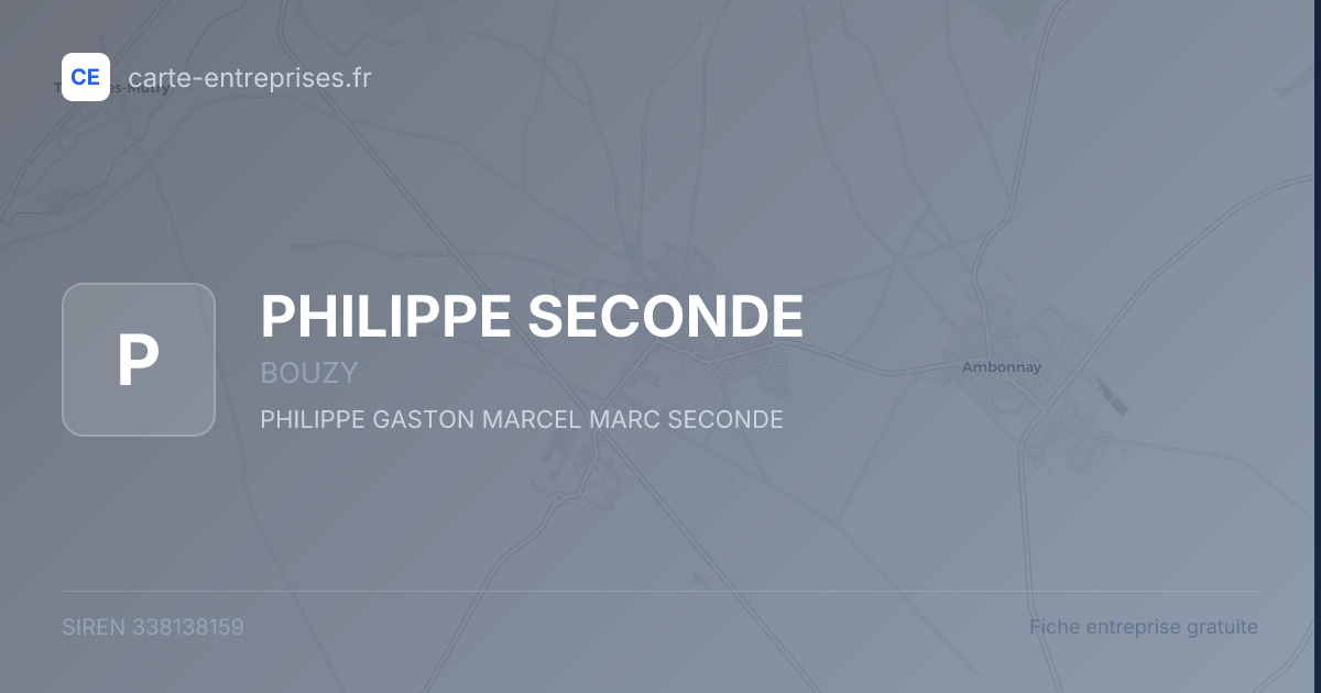 PHILIPPE SECONDE — 338138159 — fiche entreprise