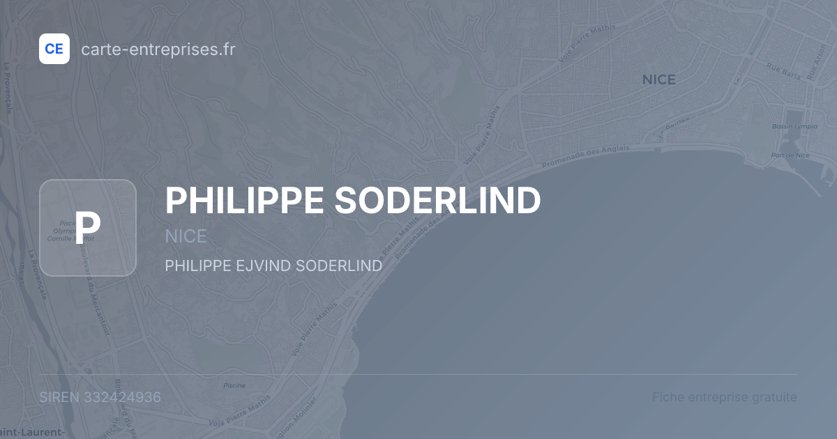 PHILIPPE SODERLIND — 332424936 — fiche entreprise