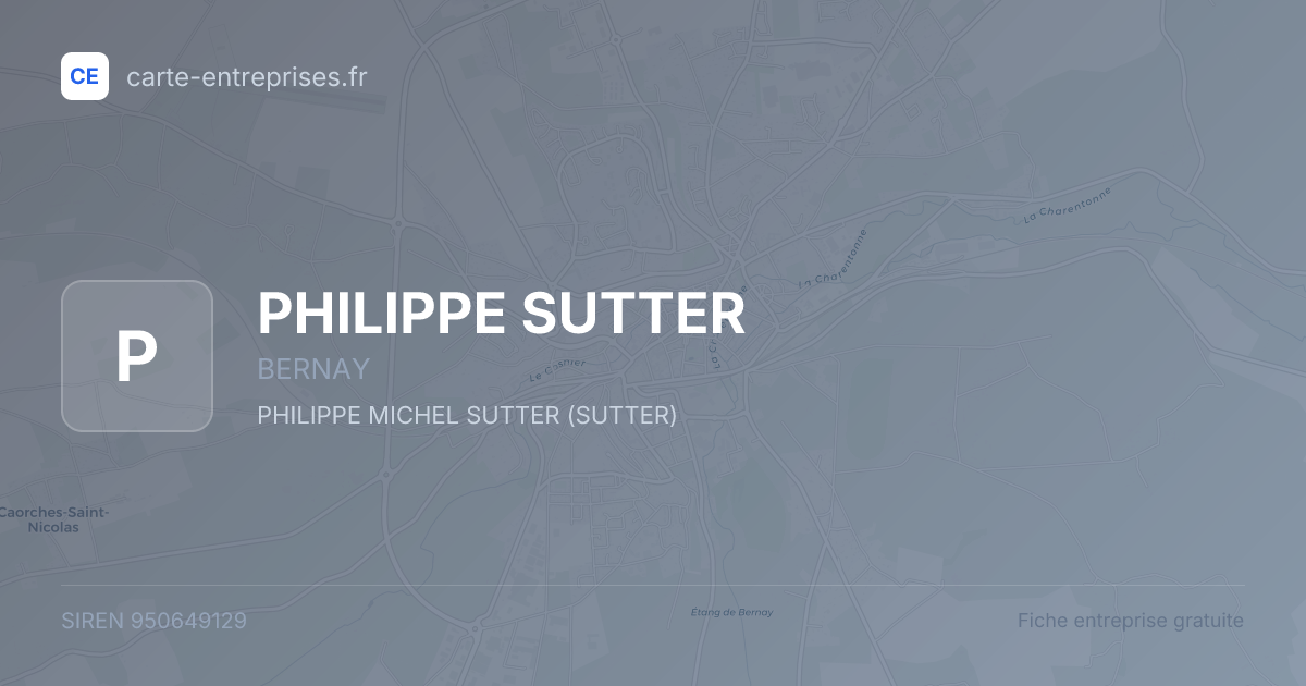 PHILIPPE SUTTER — 950649129 — fiche entreprise