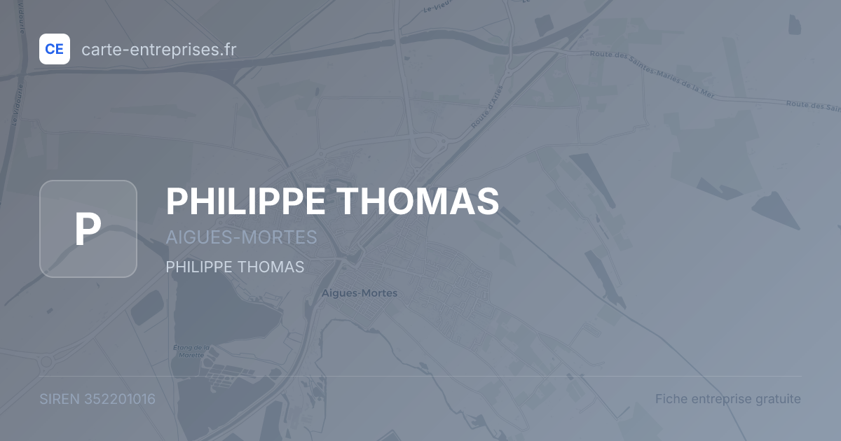 PHILIPPE THOMAS — 352201016 — fiche entreprise