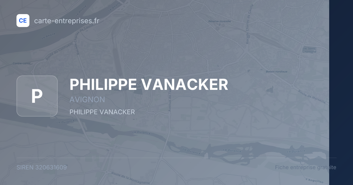 PHILIPPE VANACKER — 320631609 — fiche entreprise