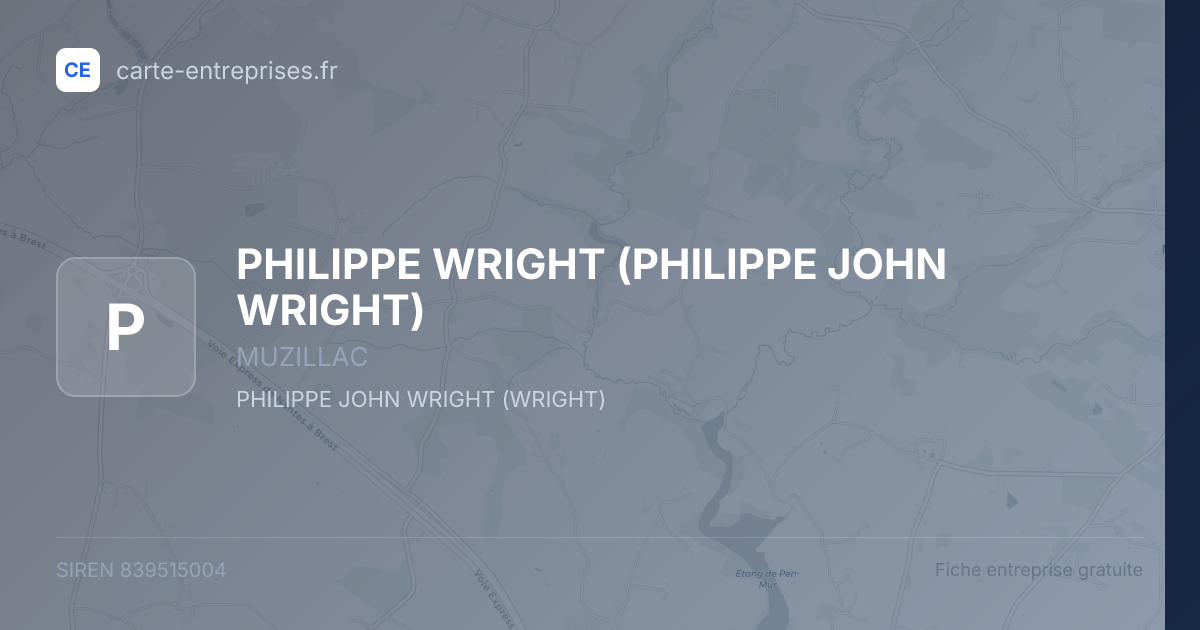 PHILIPPE WRIGHT (PHILIPPE JOHN WRIGHT) — 839515004 — fiche entreprise