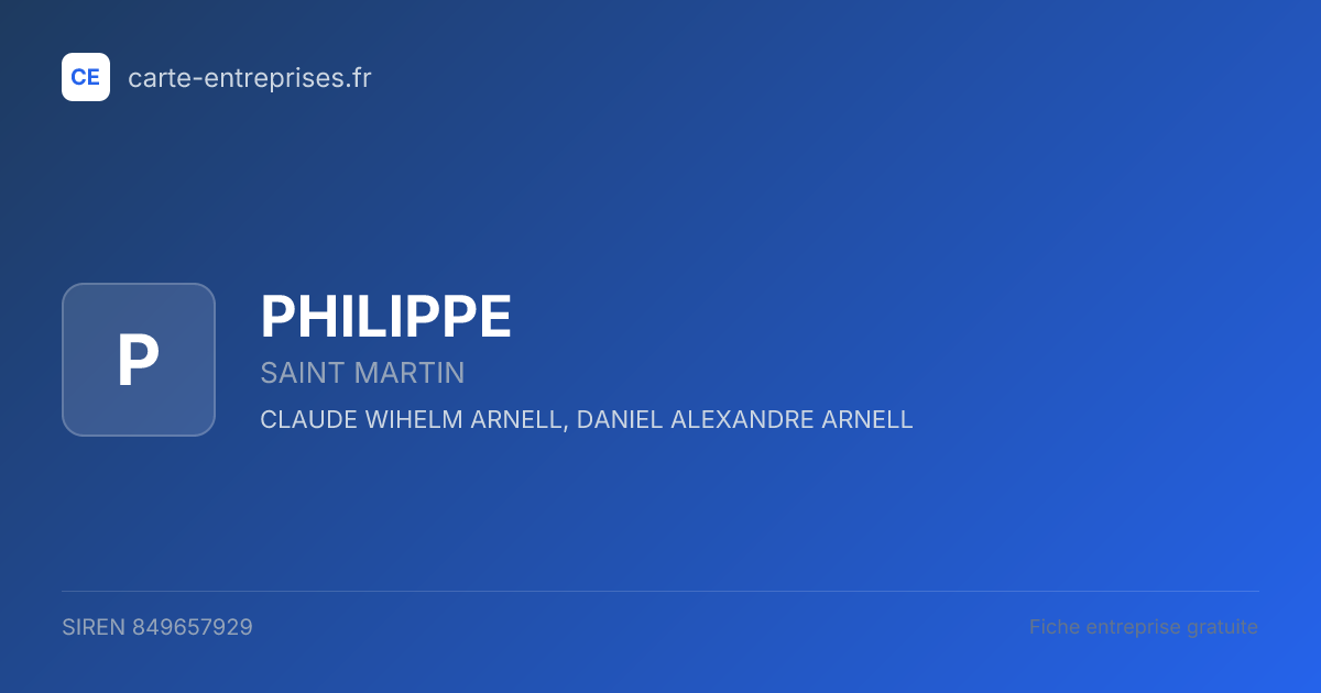 PHILIPPE — 849657929 — fiche entreprise