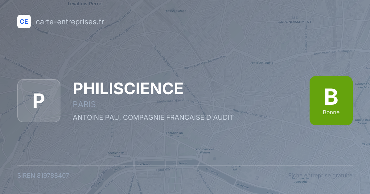PHILISCIENCE — 819788407 — fiche entreprise
