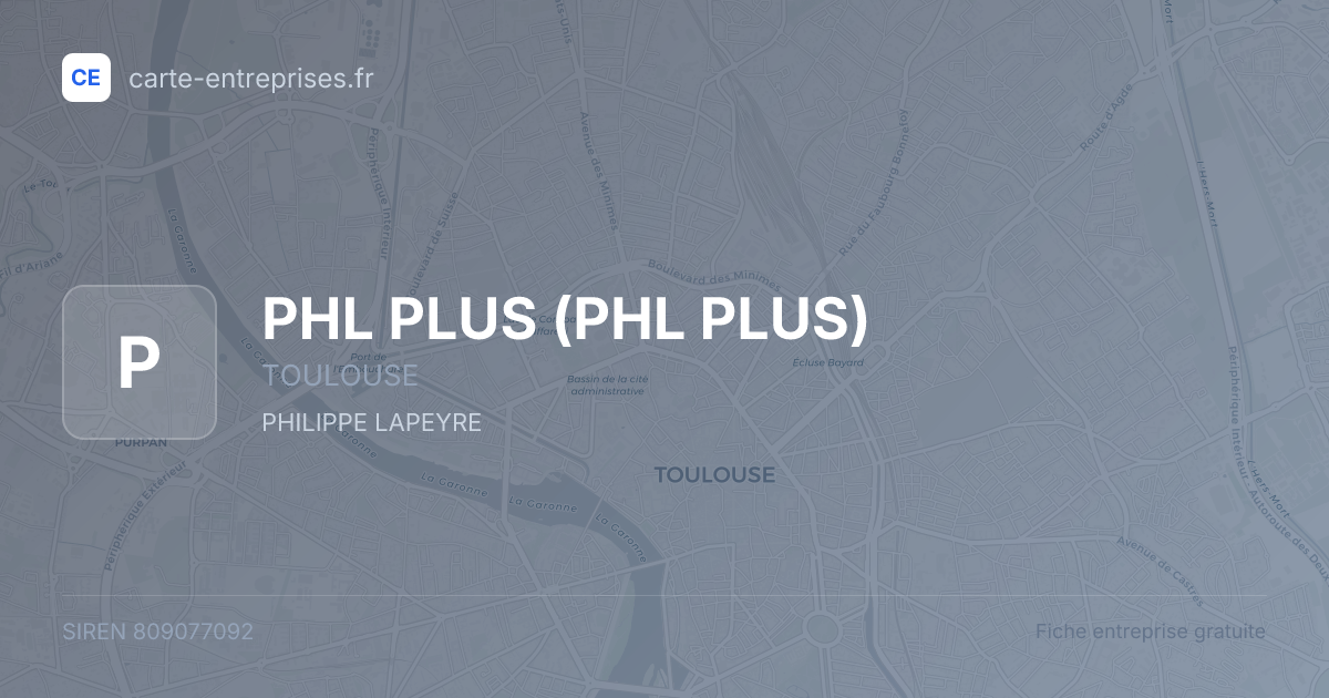 PHL PLUS — 809077092 — fiche entreprise