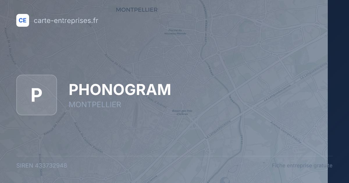 PHONOGRAM — 433732948 — fiche entreprise