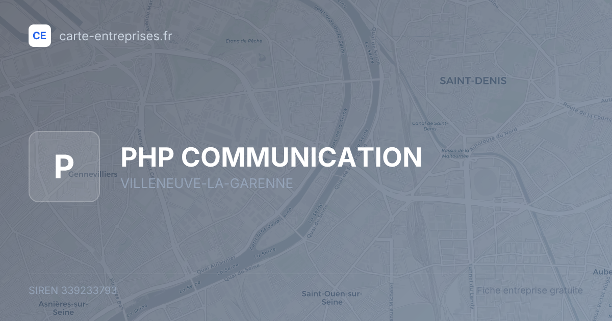 PHP COMMUNICATION — 339233793 — fiche entreprise
